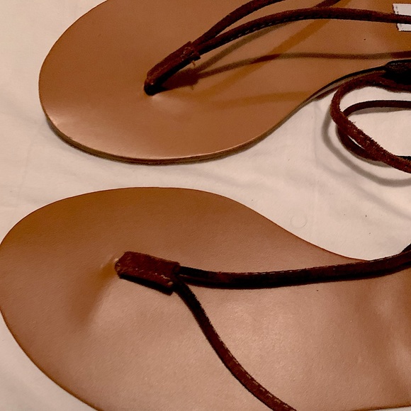Steve Madden Brown Faux Leather Lace Up Sandals Size 8.5 - Picture 3 of 7